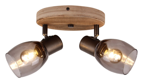 Chericoni Sylvie Ceiling Spotlight – 2-bulb – E14 – Bronze – Glass