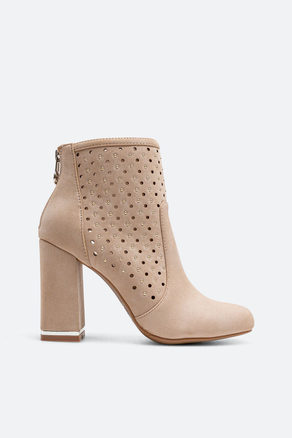 Beige Suede Ankle Boot Gattinoni
