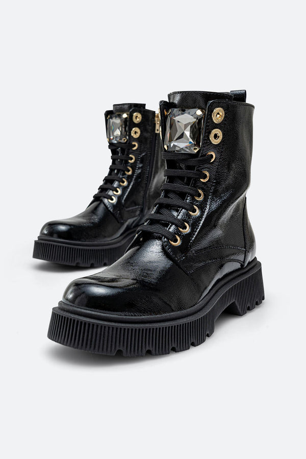 Stivaletto Joplyn in pelle lucida colore nero