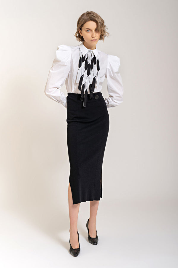 Knee-Length Knit Skirt