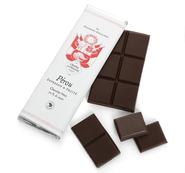 TABLETA DE CHOCOLATE NEGRO PERUANO DE GRANDES ORÍGENES