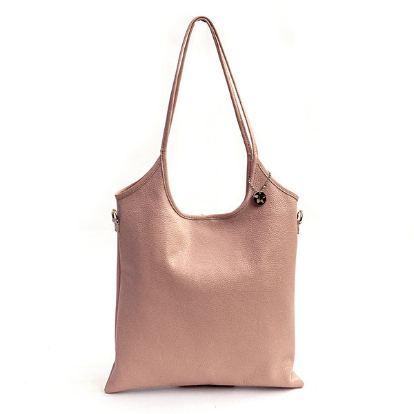 TAMARA - Shopping in pelle rosa cipria