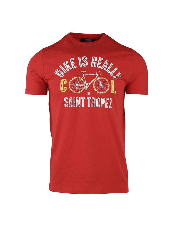 JERSEY T-SHIRT WITH BIKE PRINT