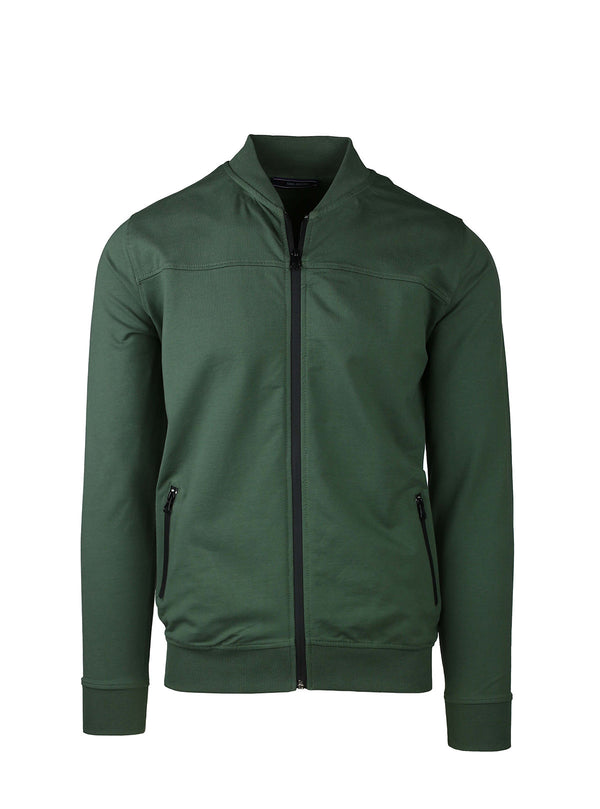 BOMBER COLLAR FULL ZIP COATED JACKET