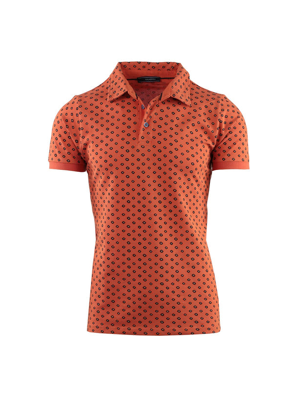 STRETCH PIQUET POLO WITH PRINT