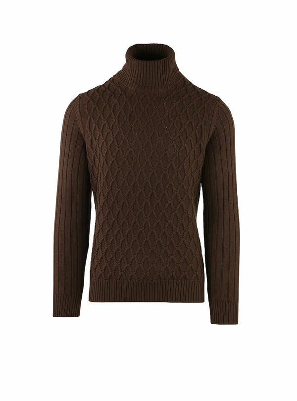 INTERWOVEN RIBBED TURTLENECK