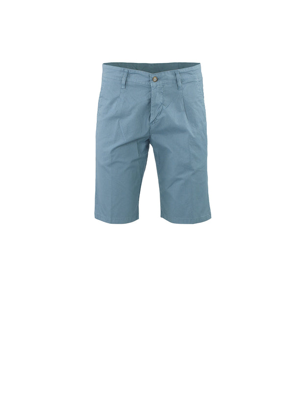 Bicolor Striped Seersucker Bermuda Shorts