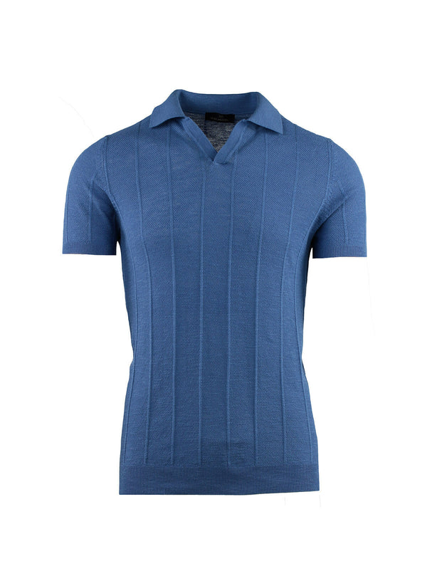 VERTICAL RIBBED SHORT SLEEVE POLO