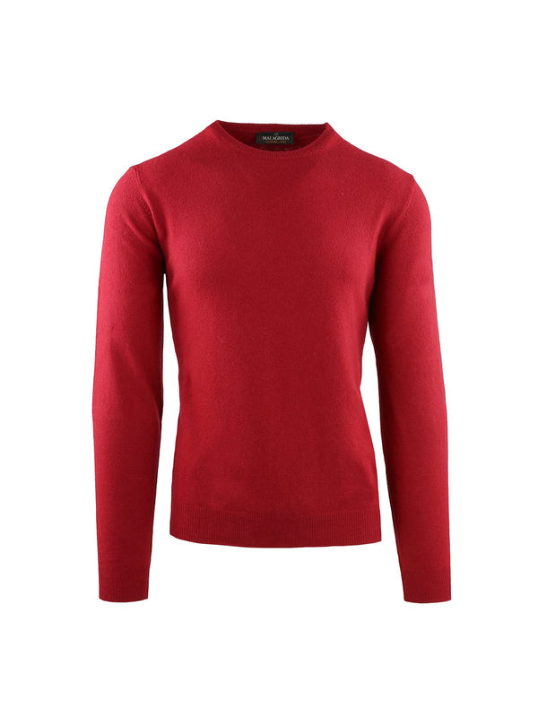 CASHMERE BLEND CREW NECK WITH SUEDE PATCHES