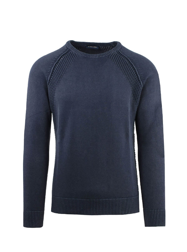 STONE WASHED RIBBED CREW NECK