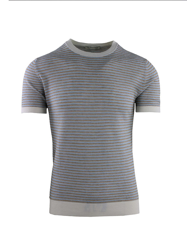CREW NECK HALF SLEEVES STRIPES LINK WORKING