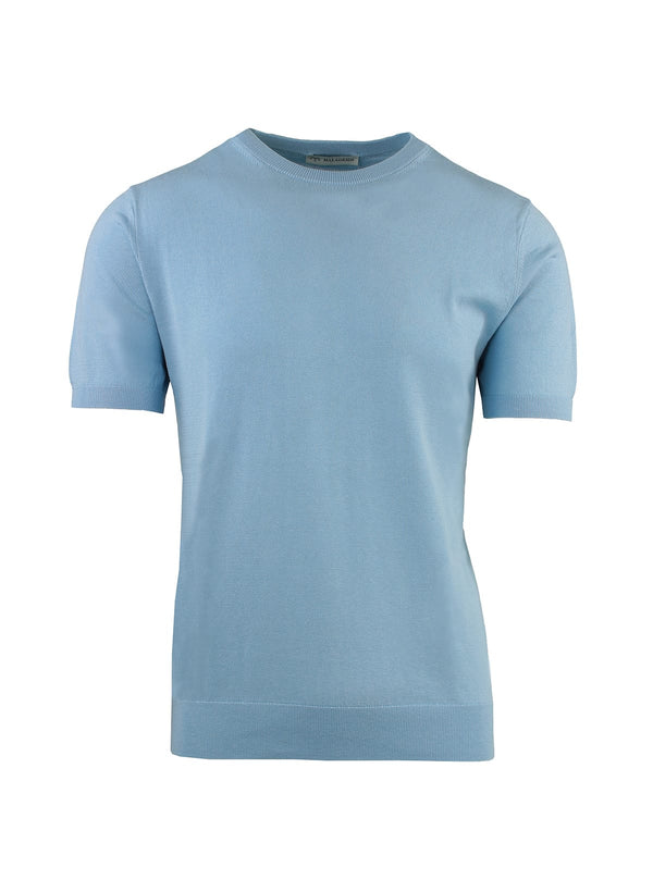 COTTON AND SILK SHORT SLEEVE CREW NECK