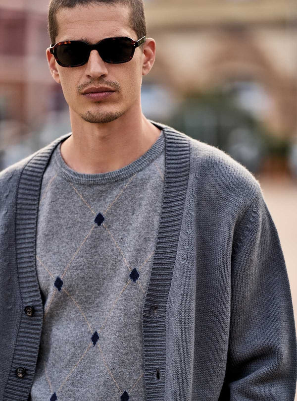 RIBBED CARDIGAN WITH BUTTONS