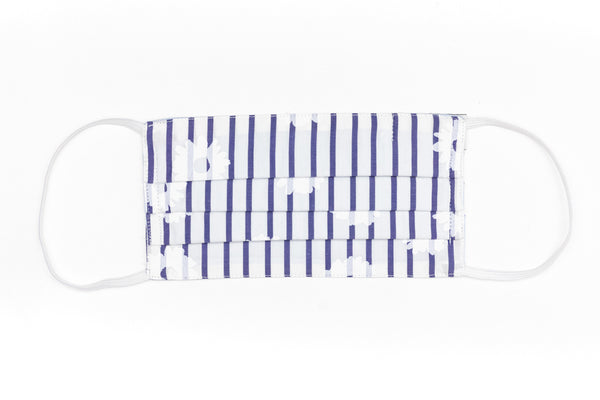 White mask with stripes and flowers