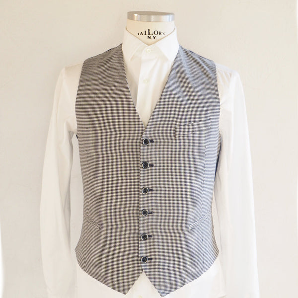 Blue micro-pattern vest
