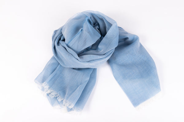 Écharpe en coton pur bleu clair