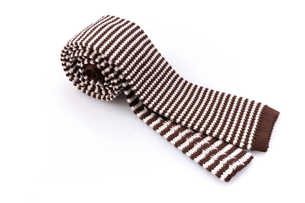 Pure silk striped knit tie