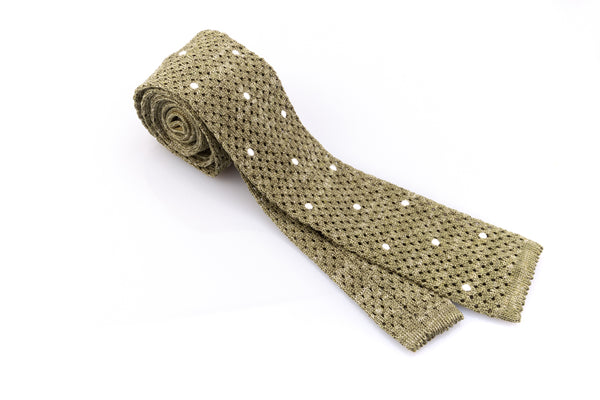 Green knitted tie