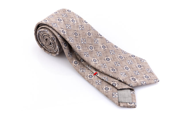 Gray linen silk tie