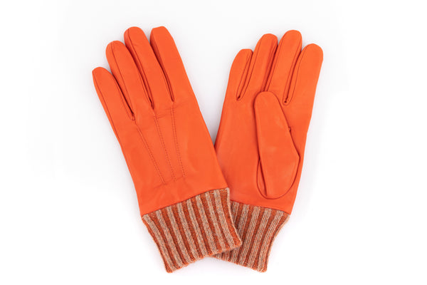 Gloves with orange cuff