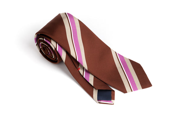 Cravate rayée en pure soie