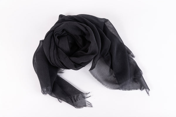 Black pure cotton scarf