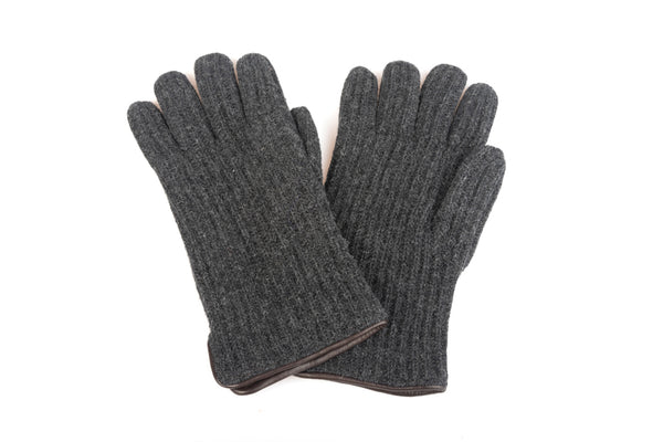 Gray cashmere wool gloves