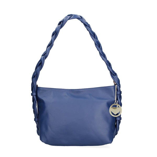 Women's leather bag with braided handle - 07170