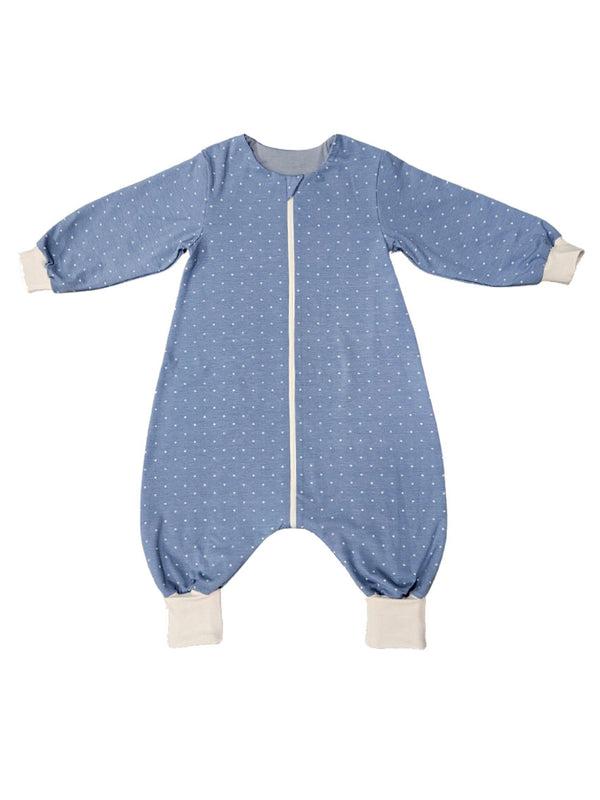 Tanja two-layer sleeping bag with legs and sleeves - White stars on a blue background