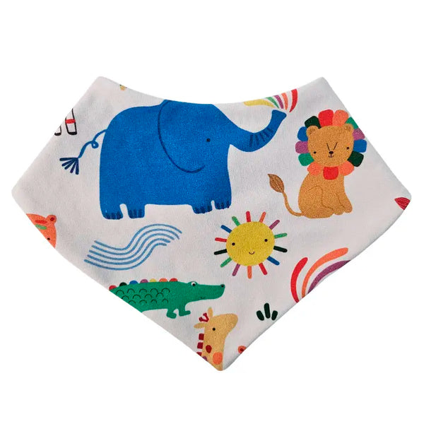 Bib scarf - rainbow animals