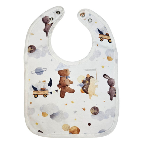 Bib with Waterproof Backing - Sky Animals