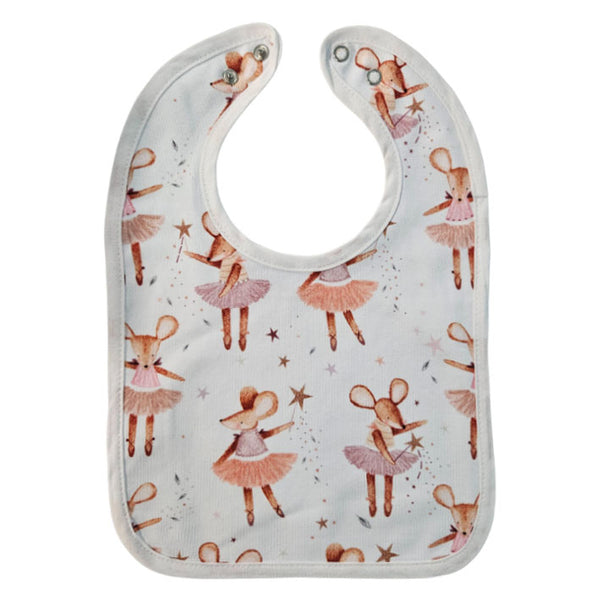 Bib with Waterproof Backing - Mousie Ballerina