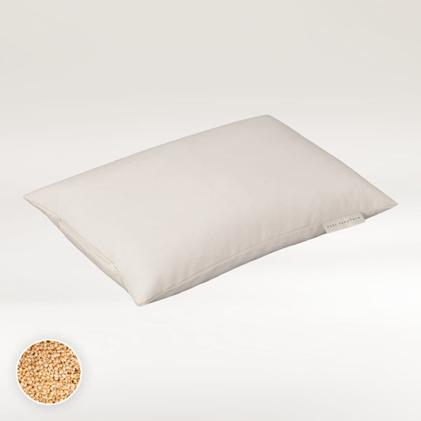 Naravni mikromasažni vzglavnik in naravno polnilo iz prosa. Narejeno v Sloveniji. Kvalitetni materiali. Proti smrčanju za kvaliteten spanec.