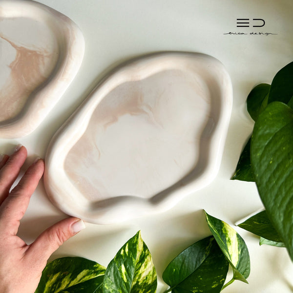 decorative tray wave | beige