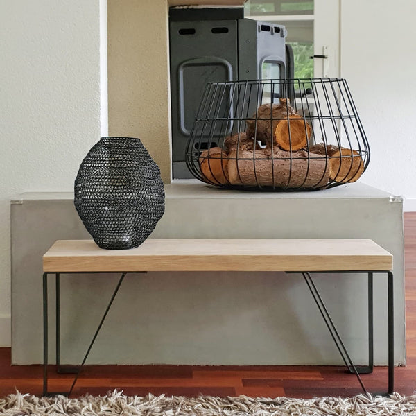 Industrial Side Table Four Legs Matte Clear