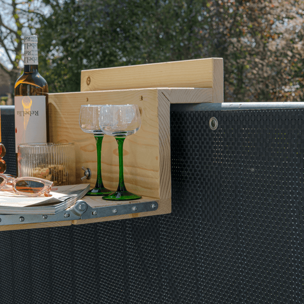 Balkonscherm - Rattan Look - 90 x 300 cm - Balkonstof Antraciet - Per Stuk - 830 g/m²