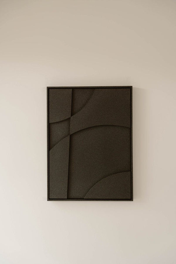 Indore Home – 3D Painting - Design A2 – Abstract Shapes – 3D Wall Panel - Black