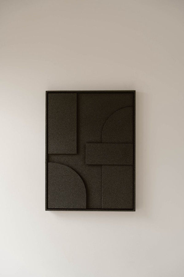 Indore Home – 3D Painting - Design B2 – Abstract Shapes – 3D Wall Panel - Black