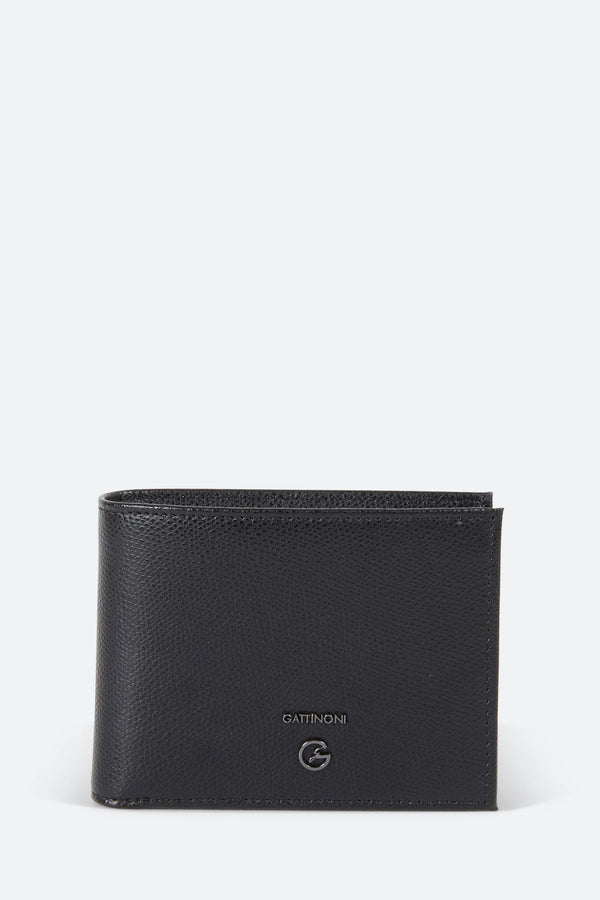 Black leather men's wallet