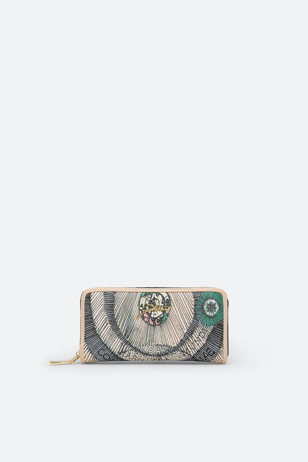 Beige Planetarium Zip Wallet