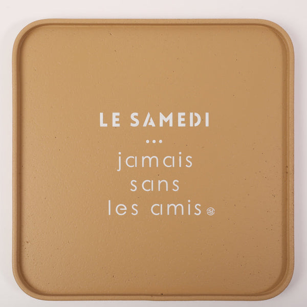 Cork tray 30x30cm Saturday never without friends