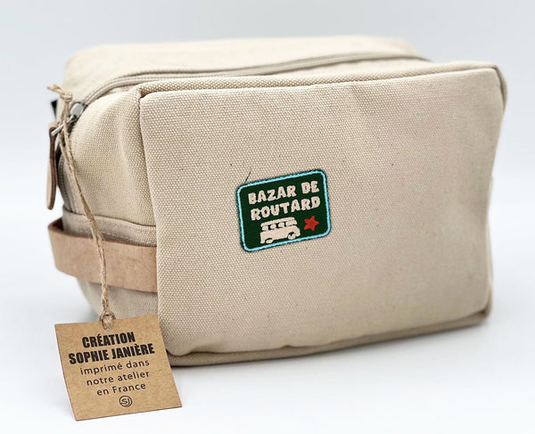 Oscar Small Toiletry Bag with Traveler Patch