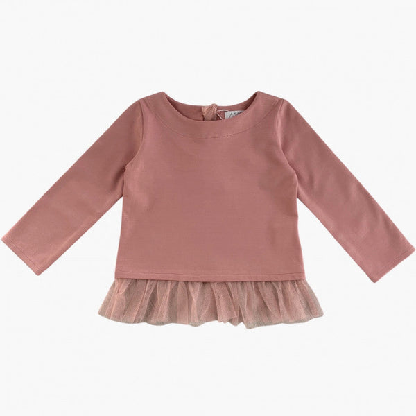 BLUSH PINK SWEATER WITH RUFFLE