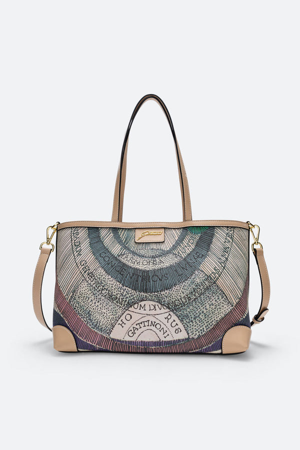 Planetarium S. Shopping PVC Planetarium/Leather Watercolor/Beige