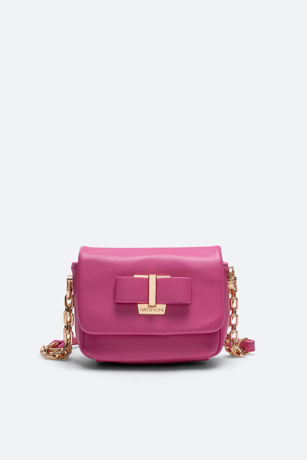 Bow S. Flap Bag PU Fuchsia