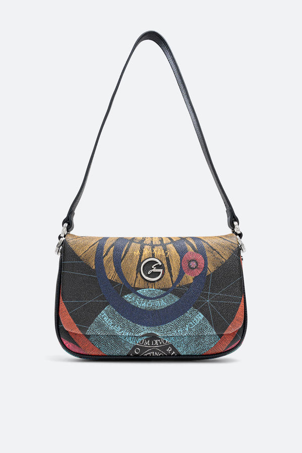 Planetarium Flapbag PVC Planetarium/Leather Planet.Black Print