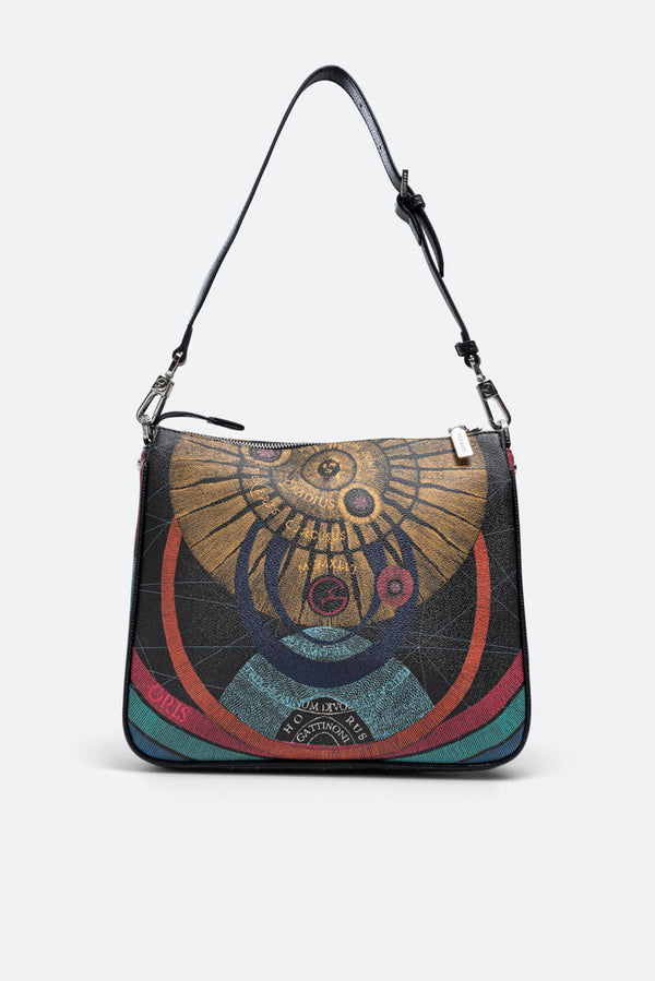 Planetarium Hobo & Pouch PVC Planetarium/Leather Planet.Black Print