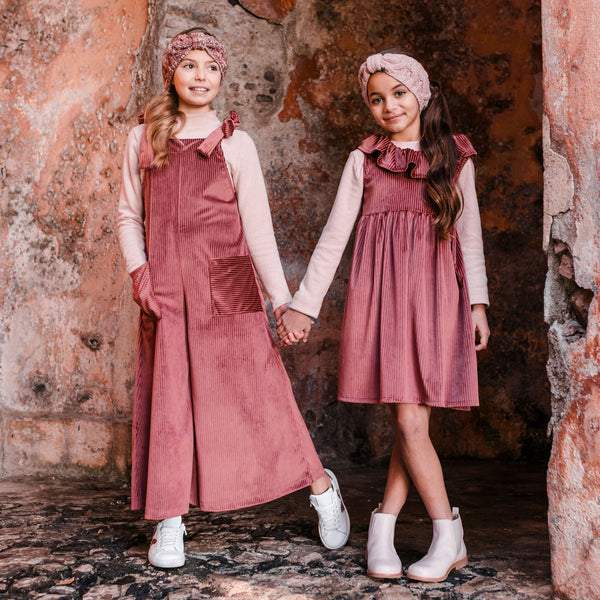 VELVET DRESS WITH RUFFLE DETAIL