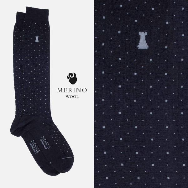 Machiavelli - Long Merino Wool Socks with Dots