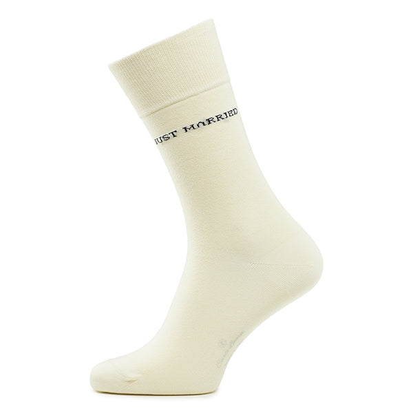 Cotton Men's Socks Just Married | Ivory